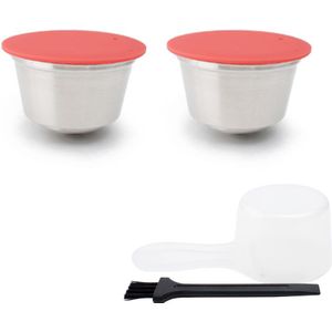 Herbruikbare Capsule Pod Fit Voor Dolce Gusto Koffie Machine Kleur Rood/Metalen Rvs Capsule Cup