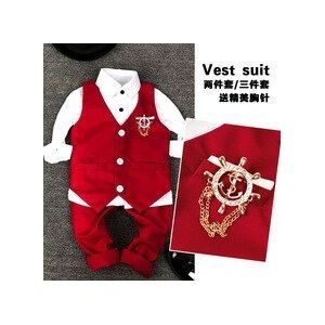 Kind Vest Pak Mode Kid bruiloft Zomer pakken voor 3 Onderdelen Rood en Wit