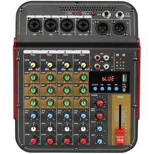 TM4 Digitale 4-Kanaals O Mixer Mixing Console Ingebouwde Phantom Power Met O Systeem Voor Studio Opname (Eu Plug)