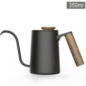 600ml Rvs Zwanenhals Drip Koffie Waterkoker Houten Handvat Barista Koffie Pot Lange Uitloop Waterkoker Kookplaat Giet Over Theepot
