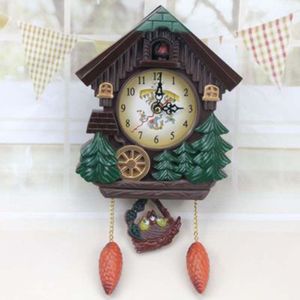 Huis Vorm Wandklok Koekoeksklok Vintage Vogel Bel Timer Woonkamer Slingeruurwerk Ambachten Art Horloge Klok Home Decor 1 Pc
