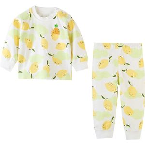 Herfst Kids Pyjama Kinderen Nachtkleding Baby Pyjama Sets Jongens Meisjes Lange Mouw Blouse Tops + Broek Katoen Nachtkleding Kleding 9M-3Y