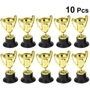 10 Stuks Mini Plastic Gold Cups Trofeeën Voor Party Kinderen Vroeg Leren Speelgoed Prijzen Kinderen Trofee Beloning Giveaway