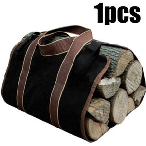 Supersized Canvas Brandhout Hout Carrier tas Log Camping Outdoor Holder Carry opbergtas Houten Canvas Tas