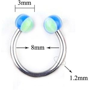 Neus piercing Septum Vrouwen Accessoires 2 stks/set Staal Spike & Ball Hoefijzer Piercing Circular Barbell Neus Hoop Ring Body Sieraden