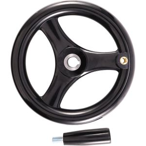 1Pcs Black Freesmachine Draaibank Cnc 3D Printer Spoked Hand Wiel Ronde Bakeliet Drie Handwiel 200Mm
