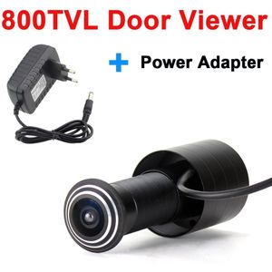 800TVL Kleur Deur Eye Hole Kijkgaatje Video Camera groothoek Deur Kijker voegen DV 12V1A Power Adapter