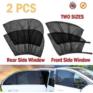 1 Paar Auto Zonneklep Front/Rear Window Zonnescherm Netto Mesh Zwarte Auto Zonnescherm Gordijn