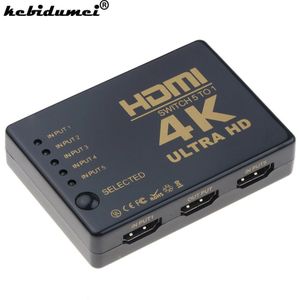 4K * 2K Hdmi-Compatibel Switcher Hdtv 1080P 5-Poort 3-Poort Input 1 Schakelaar Selector Hub Met Ir Afstandsbediening 3D Voor PS3 Xbox 360