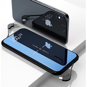 Spiegel Digitale Display Qi Draadloze Oplader Schat 10000 Mah Draagbare Power Bank Voor Xiaomi Iphone Externe Batterij Snel Opladen