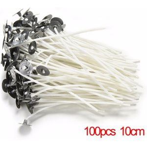 100Pcs 5 Size Kaars Wieken Pre Waxed Pre Tabbladen Met Sustainers Katoen Coreless Kaarsen Lont Home Decor Tool Diy 8/10/14/15/20Cm