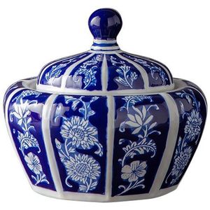 Chinese Klassieke Blauw En Wit Porselein Keramische Opslag Jar Vaas Bloemstuk Vintage Home Decor Multifunctionele Ornament