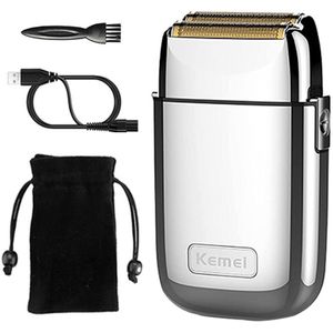 Kemei Alle-Metalen Krachtige Folie Elektrisch Scheerapparaat Haar Oplaadbare Scheren Machine Voor Mannen Baard Scheerapparaat Kapper Afwerking