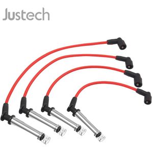 Justech 4 Stuks Ontsteking Kabel 1214216 Voor Ford Fiesta V Van Straat Ka Bougie Ontsteking Kabel Set