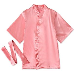 Verjaardag Baby Meisjes Badjassen Nachtkleding Brief Afdrukken Badjas Thuis Kleding Met Riem Kids Peuter Satin Rayon 2 Tot 8 jr