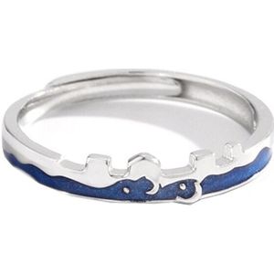 925 Sterling Zilver Originele Allure Liefde Paar Open Ringen Voor Lovers 'Stellen Sieraden Textuur Elegante Ringen