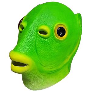 Schuim Tricky Grappige Zand Sculptuur Uitdrukking Dier Grote Borst Groene Vis Hoofddeksels Unisex Volwassen Kikker Maskerade Carnaval Masker