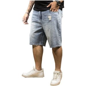 Denim Shorts Voor Mannen Zomer Plus Size Mannen Losse Dunne Shorts Vijf-Point Ripped Shorts Jeans Voor Mannen