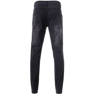 Mode Mannen Potlood Broek Stretch Knie Gaten Rits Denim Jeans Verontruste Ripped Freyed Broek Slim Fit Pocket Jeans YL5