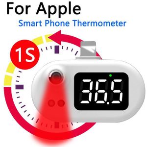 Voor Type-C Mobiele Telefoon Thermometer Voorhoofd Baby Kids Digitale Infrarood Temperatuur Gun Meter Instrument Non-Contact Thermometer