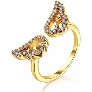 Iparam Verstelbare Angel Wings Ring Micro Pave Zirkoon Goud-Kleur Ringen Voor Vrouwen Ringen Sieraden Bague Femme Vrouwelijke