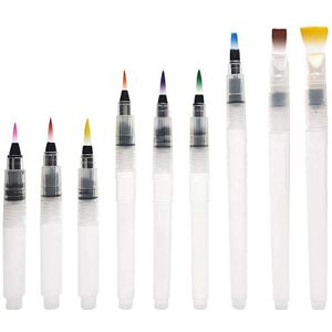 Aquarel Borstel Pennen Set, Aquarel Pennen Borstel Voor Water Oplosbare Kleurpotlood, borstel Pen Voor Beginners(9 Stuk)