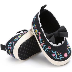 Pasgeboren Baby Meisjes Crib Schoenen Borduurwerk Bloemen Soft Sole Prewalkers Katoen Anti-Slip Peuter Schoenen Sneakers