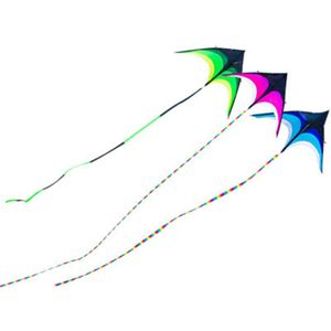 2M Driehoek Rainbow Kite met 10m Staart Goede Vliegeren Outdoor Sport Vliegers Voor kinderen 3 Kleur