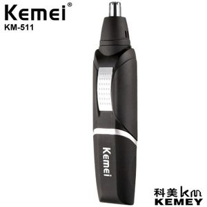 Kemei KM-511 Elektrische Neus Trimmer Voor Mannen Beauty AA Batterij Neus Oor Tondeuse Verwijdering en Mannen Zwarte Neus Haar snijden