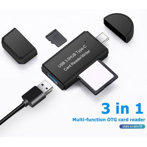 3 In 1 Usb 2.0/3.0 Otg Micro Tf Sd Kaartlezer High-Speed Flash Drive Smart Memory card Adapter Voor Android Computer Laptop