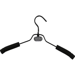 10 Stks/sets Anti-Slip Spons Hanger Gewatteerde Kleding Droogrek Volwassen Kleerhanger Kleding Accessoires Rack Zwart Huishouden
