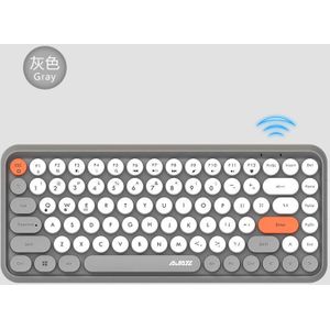 Zwart Jue 308i Retro Punk Toetsenbord Bluetooth 10M Stabiele Verbinding Mobiele Telefoon Tablet Laptop Thuiskantoor Vervangbare Batterij