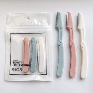 3 Stks/set Roze Facial Wenkbrauw Trimmer Okselhaar Scheermes Schoonheid Gezicht Eye Brow Shaper Scheerapparaat Roestvrijstalen Messen Makeup Tools