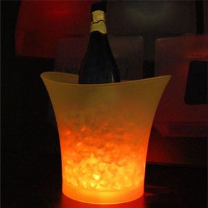 5L Waterdichte Plastic Led Ijsemmer Kleur Veranderende Bars Nachtclubs Led Light Up Champagne Bier Emmer Bars Night Party