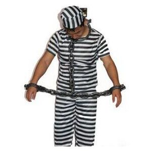 1 STKS Superieure Gloednieuwe Gevangene Kostuum Jail Man Convict Volwassen Halloween Kostuum Fantasia Kostuums Cosplay