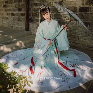 Oude Kostuum Vrouwen Vintage Borduurwerk Jin Dynasty Fee Hanfu Chinese Folk Dans Jurk Elegante Prinses Festival Outsuits