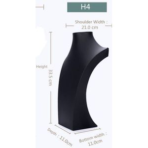FANXI Zwart PU Lederen Sieraden Display Stand Mannequin Model Ketting/Hanger Buste Houder Sieraden Expositor Showcase