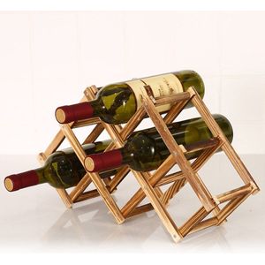 Houten Wijnrek 3/6/10 Fles Houder Folding Drink Fles Bar Display Plank Tsh Winkel