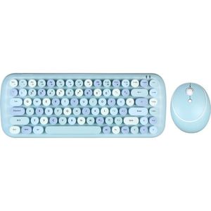 Mofii Candy Toetsenbord Muis Combo 2.4G Draadloze Gemengde Kleur 84 Sleutel Minikeyboard Muis Set Met Ronde Punk Key Caps
