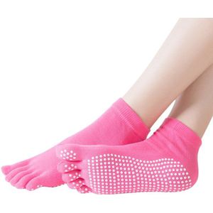 Vrouwen Yoga Sokken Anti-Slip Vijf Vingers Backless Katoen Siliconen Antislip 5 Teen Winter Vrouwelijke Sokken Ballet gym Calcetines Dedos