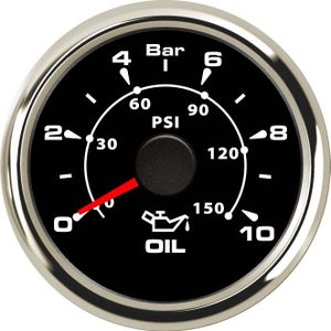 2 &quot;Oliedrukmeter 0-10BAR 0-150PSI Universal Fuel Pressure 9-32V Waterdicht Fit Motorfiets Auto Boot Met 8 Kleur Backlight
