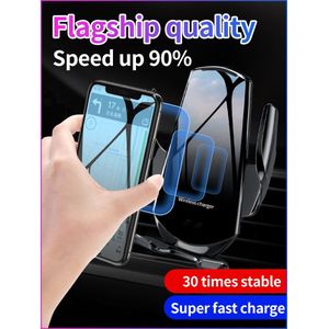 Soporte De Telefono Qi De 15W Para Coche, Cargador Inalámbrico, Infrarrojo Inteligente, para Ventilación De Aire, Cargador De Co