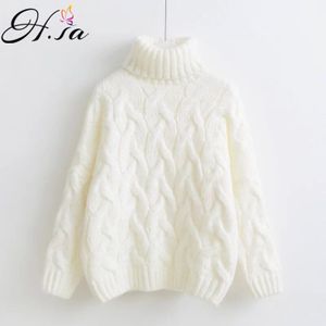 H. Sa Vrouwen Coltrui Truien Herfst Winter Pull Jumpers Europese Casual Twist Warme Truien Vrouwelijke Oversized Trui Pull