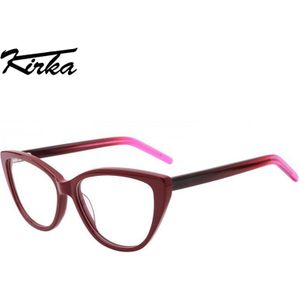 Kirka Lenzen Bijziendheid Bril Acetaat Cat Eye Bril 4 Kleuren Leesbril Brillen Frame Bril