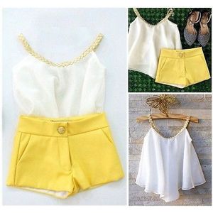 leuke stijl Chiffon Meisjes Baby Kids Zon Top Shirt Broek Shorts Zomer Outfits Kleding