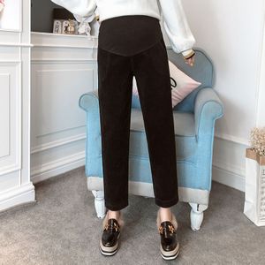 Corduroy Broek Winter Warm Fluwelen Moederschap Broek Voor Zwangere Vrouwen Losse Thicken Abdominale Broek Zwangerschap Kleding