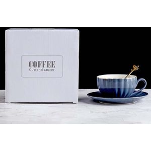 Hoogwaardige Keramische Koffie Kopjes Schotel Cup Box Set Eenvoudige Europese Stijl Mok Cappuccino Bloem Kopjes 220 Ml latte Cup