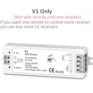 12V Led Dimmer Versterker Pwm Draadloze Rf 2.4G Touch Remote Passen 5V 36V 24V 12V Dimmer Voor Enkele Kleur Led Strip Licht