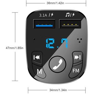 Draadloze Fm-zender Auto Speler Quick Car Charger Kit Met QC3.0 Dual Usb Voltmeter En Aux MP3 Speler