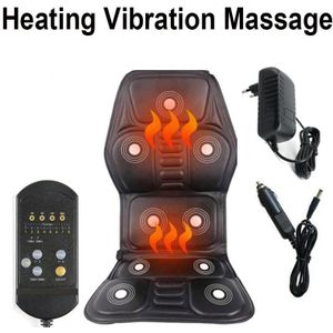 Elektrische 9 Motor Draagbare Verwarming Vibrerende Back Massager Stoel In Cussion Car Home Office Lumbale Nek Matras Pijnbestrijding Mat